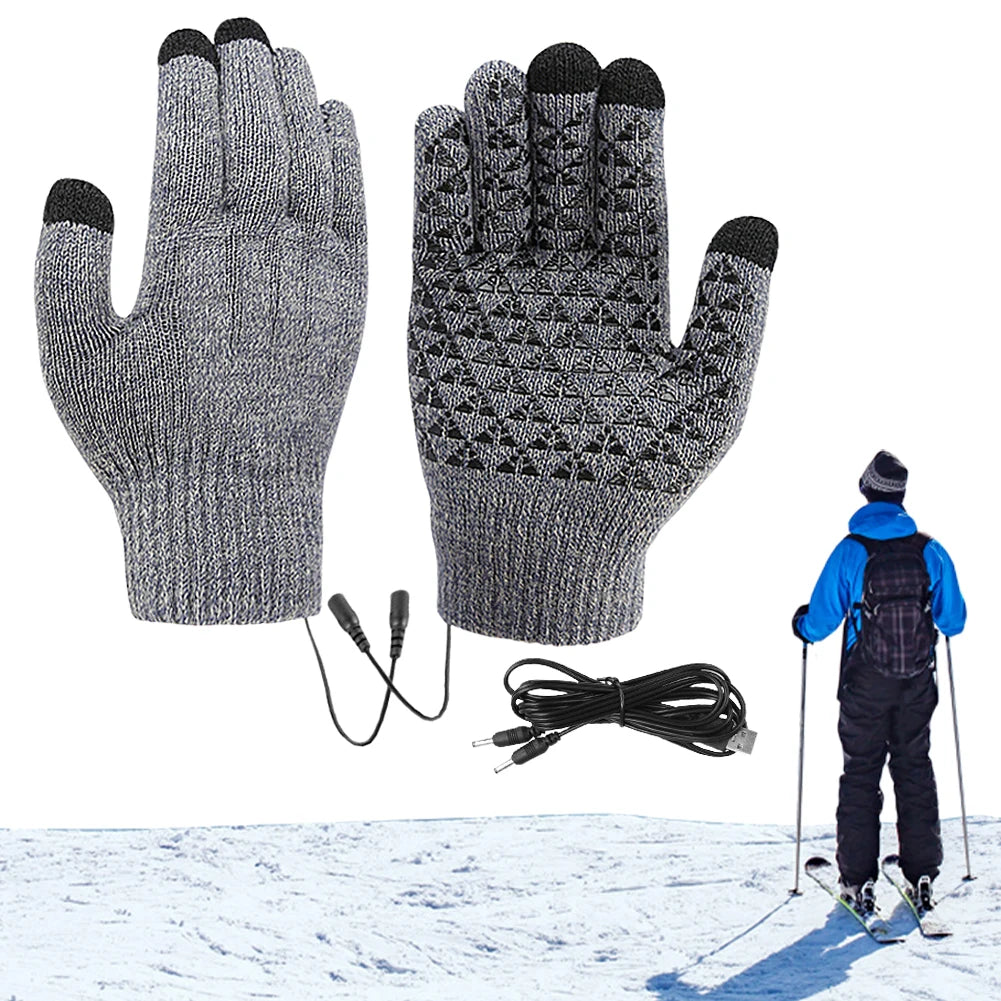 USB Electric Heated Gloves Full Finger Non-Slip