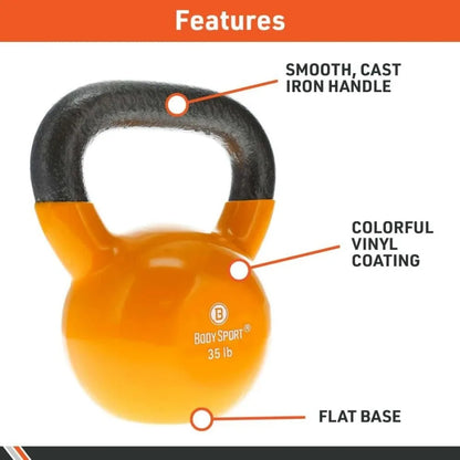 Vinyl‑Coated Cast Iron Kettlebell for Strength Training