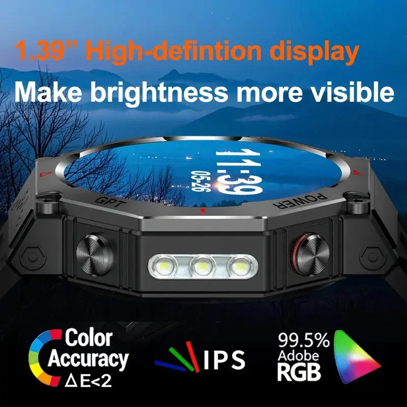Men’s GPS Military Smartwatch with Bluetooth Calls