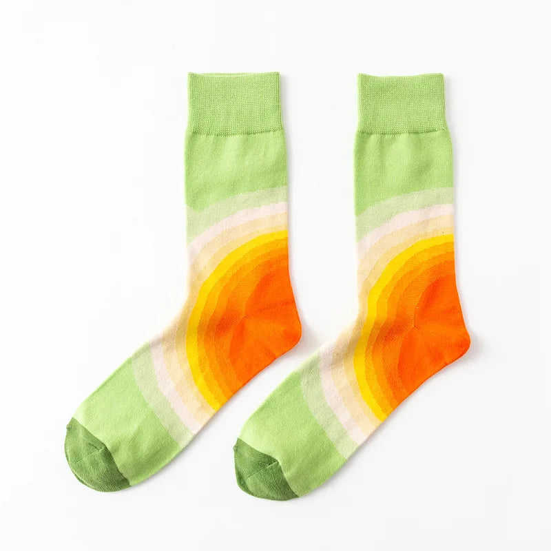 1 Pair Women Socks Cartoon Art Flower