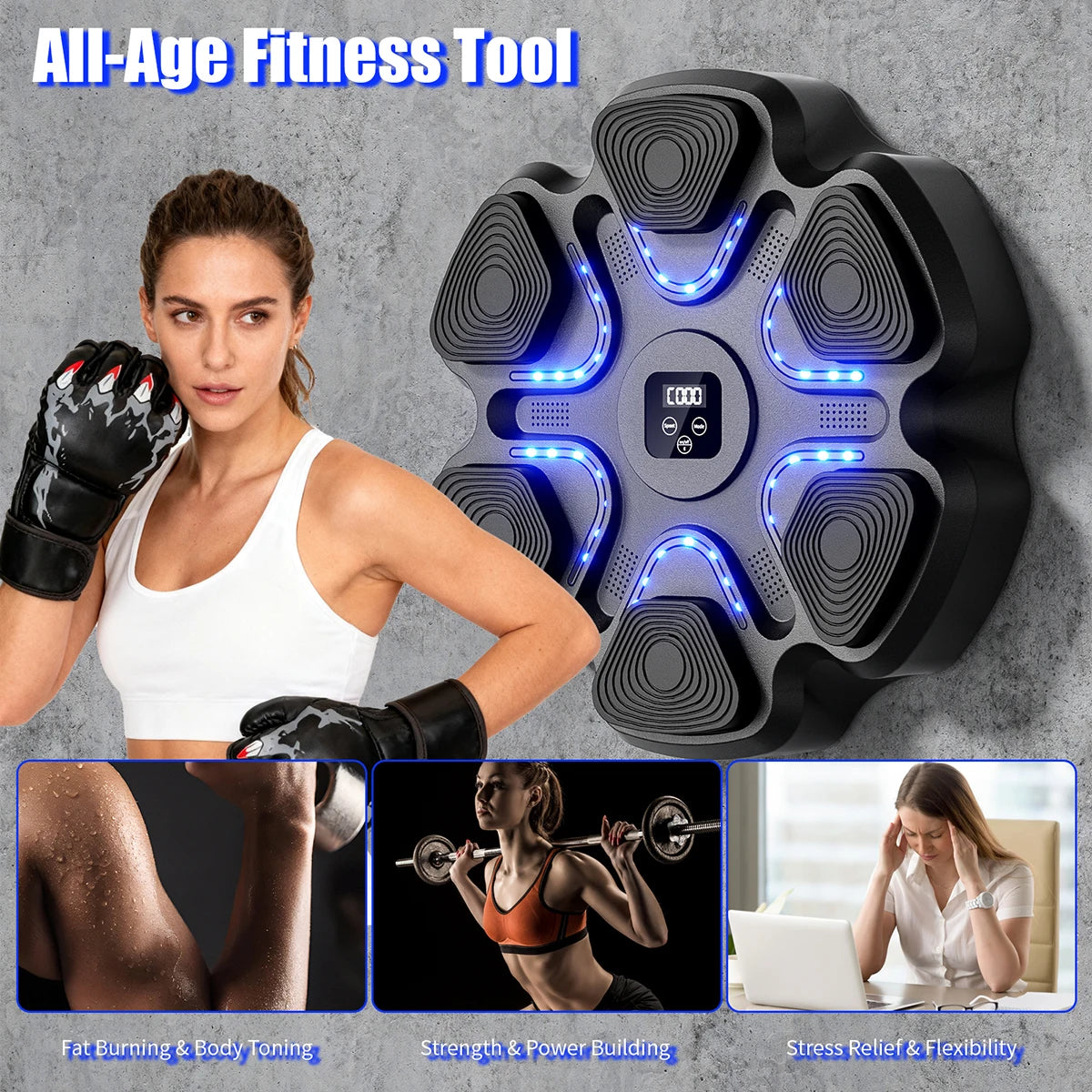 Smart Bluetooth Music Boxing Machine with Gloves