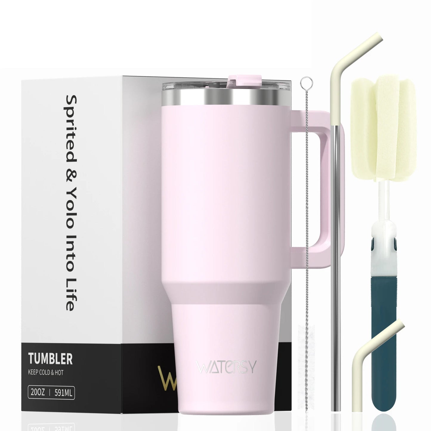 30/40oz Tumbler With Handle and Straw Stainless Steel Thermal
