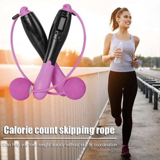 Professional Digital Wireless Calorie Electronic Counter Skipping Rope Sport Weights Exercise Fitness Jump Ropes Workout Weights/Length Digital Counting Skipping Rope With Calorie Counter Exercise Cordless Ball For Fitness Workout Home
