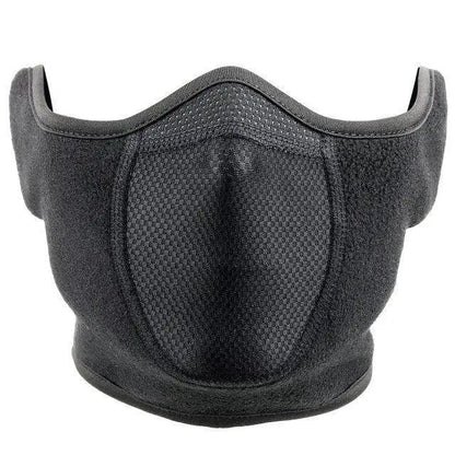 Unisex Breathable Black Half Ski Windproof Sport Mask Face Cover Ear Warmer For Winter Weather Men Running Thermal Masks Scarf Snowboard Ski Mask Neck Warmer