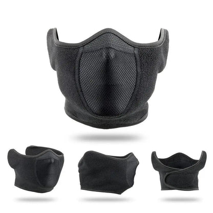 Unisex Breathable Black Half Ski Windproof Sport Mask Face Cover Ear Warmer For Winter Weather Men Running Thermal Masks Scarf Snowboard Ski Mask Neck Warmer