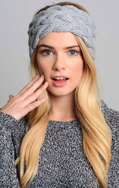 Winter Soft Wool Knit Warm Lightweight Ear Protection Crochet Headbands Elegant Turban Outdoor Sports Headwear Hair Ribbons Hair Accessories For Girl